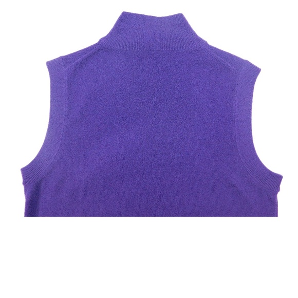 Jardin Des Orangers Cashmere Sleeveless Turtleneck Sweater Vest Purple Size M - Picture 8 of 11